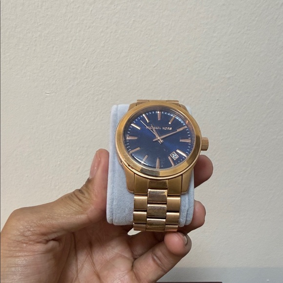 Michael Kors Other - Michael Kors Rose Gold Bracelet Watch with Blue Dial